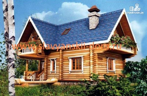Фото: проект деревянный дом 7х7 из оцилиндрованного бревна