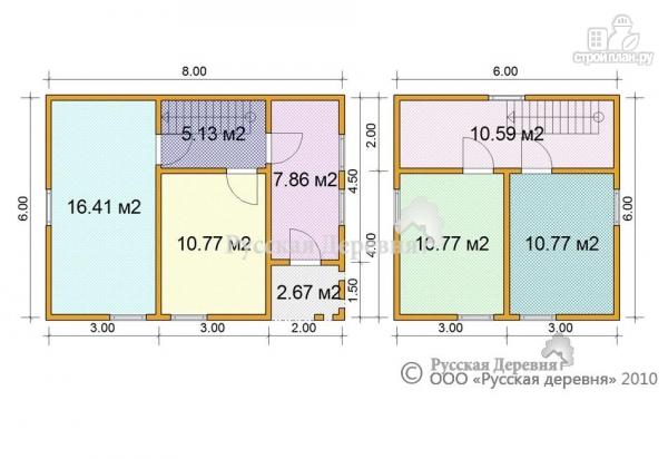 Фото 4: проект двухэтажный дом 6х6 с верандой 2х4,5 и крыльцом 2х1,5