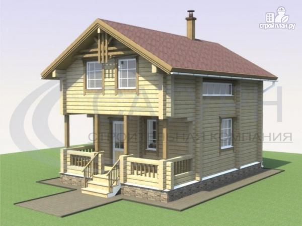 Фото: проект деревянный дом с сауной и террасой