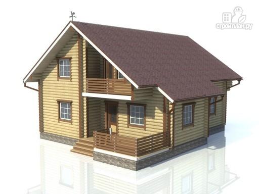 Фото 4: проект деревянный дом с сауной, балконом и террасой