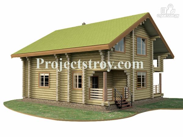 Фото: проект бревенчатый дом из оцилиндрованного бревна