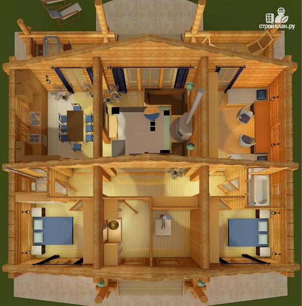 Фото 4: проект одноэтажный деревянный дом