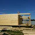 Фото 4: Монтаж коробки сруба дома по проекту "Суздаль"